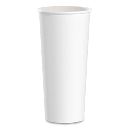 Solo Single-Sided Poly Paper Hot Cups, 24 oz, White, 500PK 424WN-2050